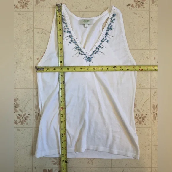 Jade White Skirt with Blue Embroidery and Matching Sleeveless Blouse! - Picture 8 of 11